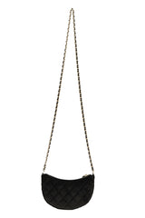 Chanel Black Crescent Shape Clutch On Chain Bag