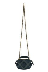 Chanel Nylon Grosgrain Quilted Lifestyle Clutch With Chain Bag