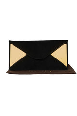 Gucci Black Suede Envelope Clutch