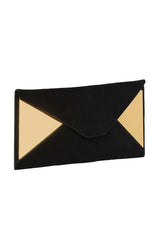Gucci Black Suede Envelope Clutch