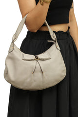 Salvatore Ferragamo Gray Vara Ribbon Shoulder Bag