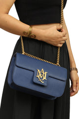 Alexander Mc Queen Insignia Leather Chain Satchel Bag