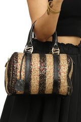 Fendi Wool And Sequin Small Forever Bauletto Boston Bag