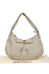 Salvatore Ferragamo Gray Vara Ribbon Shoulder Bag