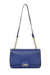 Salvatore Ferragamo Blue Leather Bree Shoulder Bag