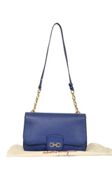 Salvatore Ferragamo Blue Leather Bree Shoulder Bag