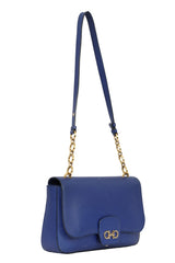 Salvatore Ferragamo Blue Leather Bree Shoulder Bag