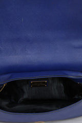 Salvatore Ferragamo Blue Leather Bree Shoulder Bag