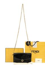 Fendi Black Patent Leather F Wallet On Chain Bag