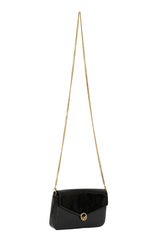 Fendi Black Patent Leather F Wallet On Chain Bag