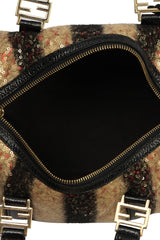 Fendi Wool And Sequin Small Forever Bauletto Boston Bag