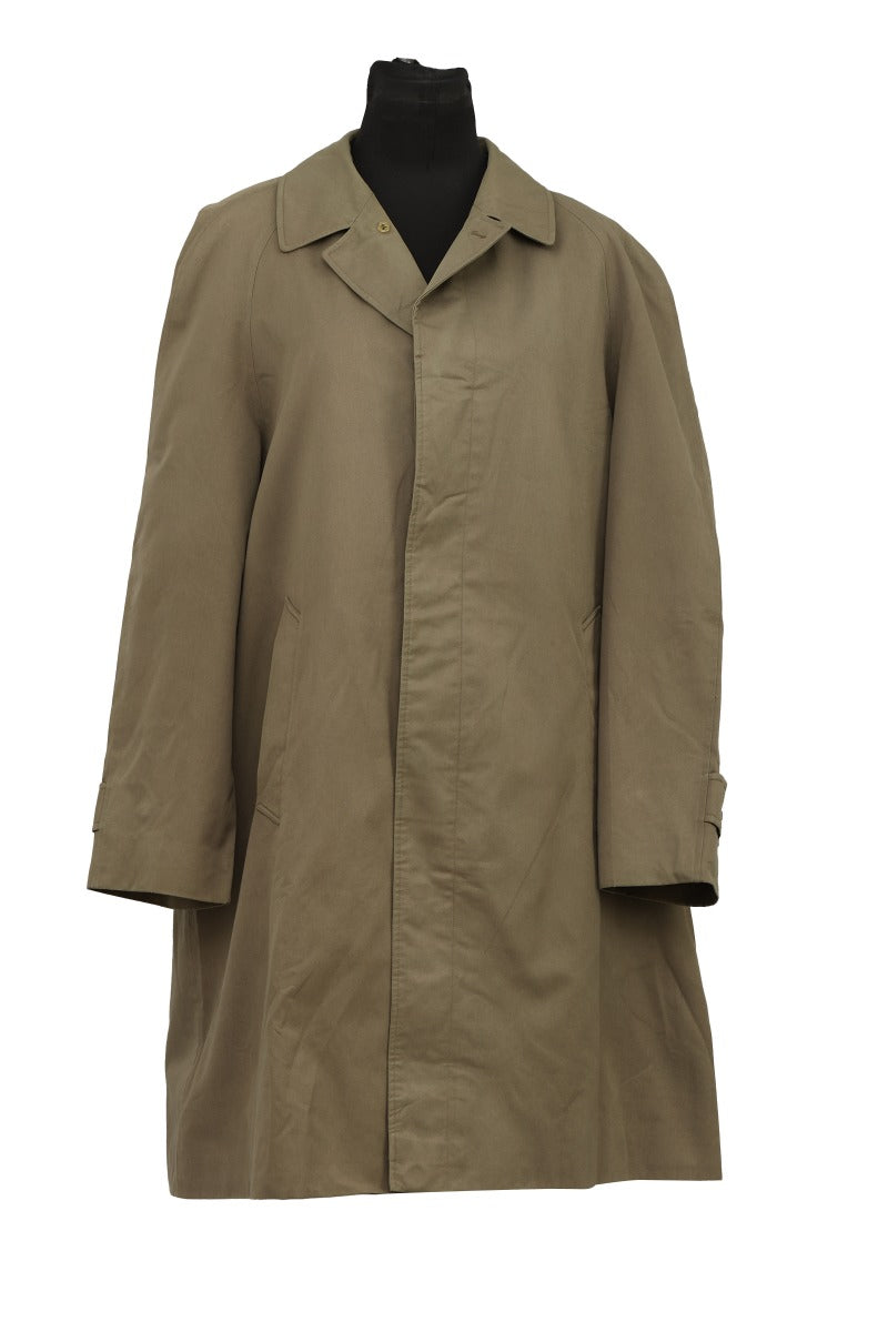 Burberrys Size-L Khaki Green Long Trench Coat