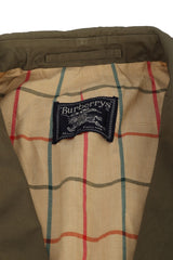 Burberrys Size-L Khaki Green Long Trench Coat