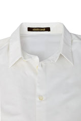 Roberto Cavalli Size-L White Snakeprint Sleeved Shirt