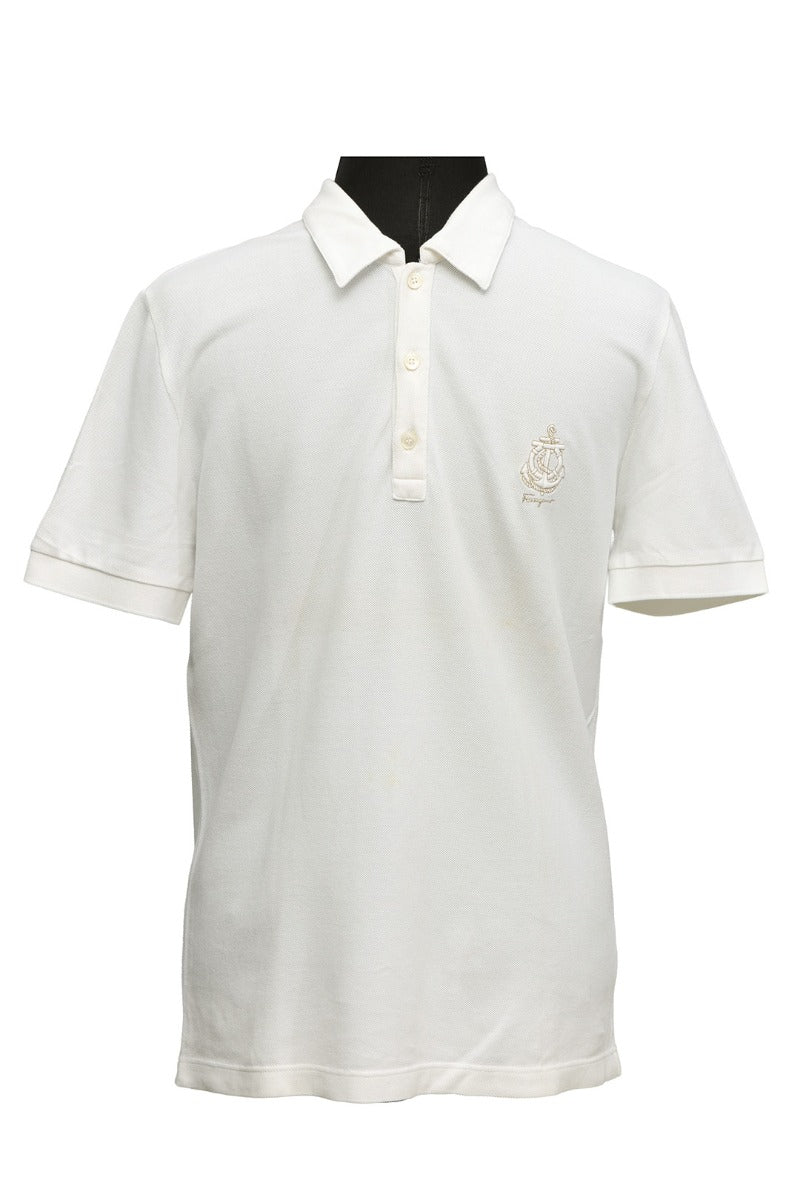 Salvatore Ferragamo Size-Xs White Polo Shirt