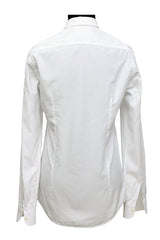 Salvatore Ferragamo Size-S White With Blue Stripe Shirt