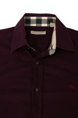Burberry Brit Size-S Nova Check Maroon Button Up Shirt