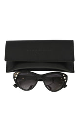 Moschino Black Cat-Eye Crystal Sunglasses