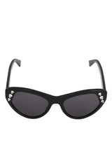 Moschino Black Cat-Eye Crystal Sunglasses