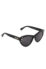 Moschino Black Cat-Eye Crystal Sunglasses