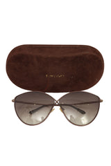 Tom Ford Tf251 Bronze Metal Frame Evelyn Sunglasses