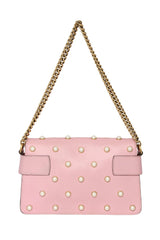 Gucci Pink Leather Mini Pearl Queen Margaret Broadway Shoulder