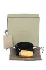 Tom Ford 105 Cm/42 Inches Debossed Logo Buckle Belt