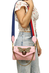 Gucci Pink Leather Mini Pearl Queen Margaret Broadway Shoulder