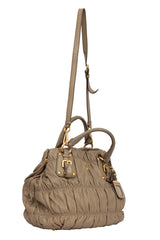 Prada Beige Leather Gaufre Tote Bag
