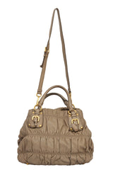 Prada Beige Leather Gaufre Tote Bag