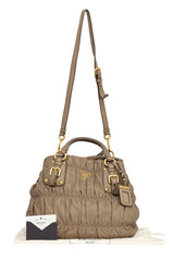 Prada Beige Leather Gaufre Tote Bag