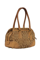 Coach Signature Canvas And Leather Satchel Bag