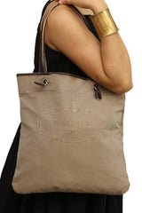 Prada Canapa Logo Canvas Tote Bags