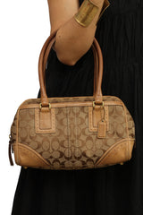Coach Signature Canvas And Leather Satchel Bag