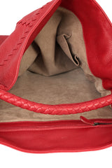 Bottega Veneta Red Washed Vervo Leather Hobo Bag