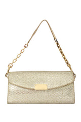 Jimmy Choo Gold Glitter Riane Clutch Bag