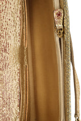 Jimmy Choo Gold Glitter Riane Clutch Bag