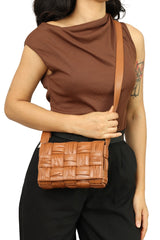 Bottega Veneta Brick Cassette Small Tan Brown Crossbody Bag