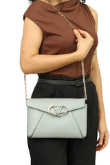 Valentino Garavani Soft Leather V Rivet Clutch Bag