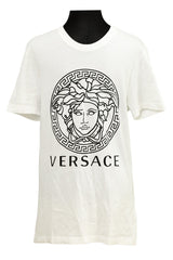 Versace Size-M White Medusa Head Logo Print T-Shirt