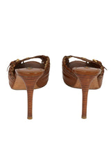 Louis Vuittonsize- EU 38 Patent Leather Cut-Out Peep Toe Mules