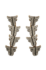 Fendiff Crystal Embedded Drop Earrings