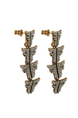 Fendiff Crystal Embedded Drop Earrings