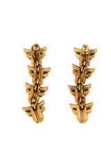 Fendiff Crystal Embedded Drop Earrings