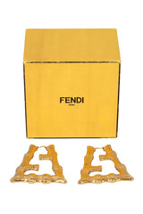 Fendi Ffgold Bamboo Texture Earrings