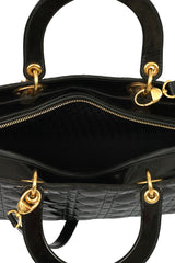 Christian Dior Large Patent Cannage Lady Dior Satchel Bag