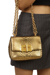 Tom Ford Gold Python Chain Shoulder Bag