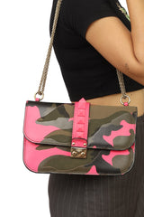 Valentino Garavani Medium Glam Lock Rockstud Camo Flap Bag