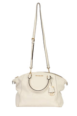 Michael Kors White Leather Riley Top Handle Bag