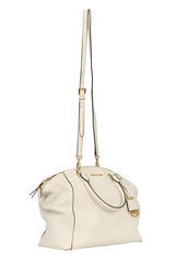 Michael Kors White Leather Riley Top Handle Bag